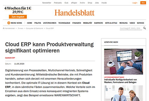 Mit einem Cloud-ERP wie emediaone optimieren KMU ihre Produktverwaltung signifikant.