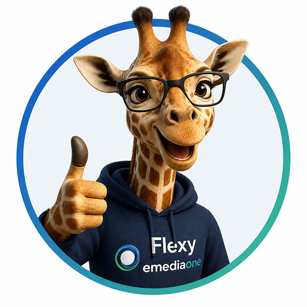 Flexy, die Business-Booster Giraffe als Symbol für: Es ist nichts unmöglich