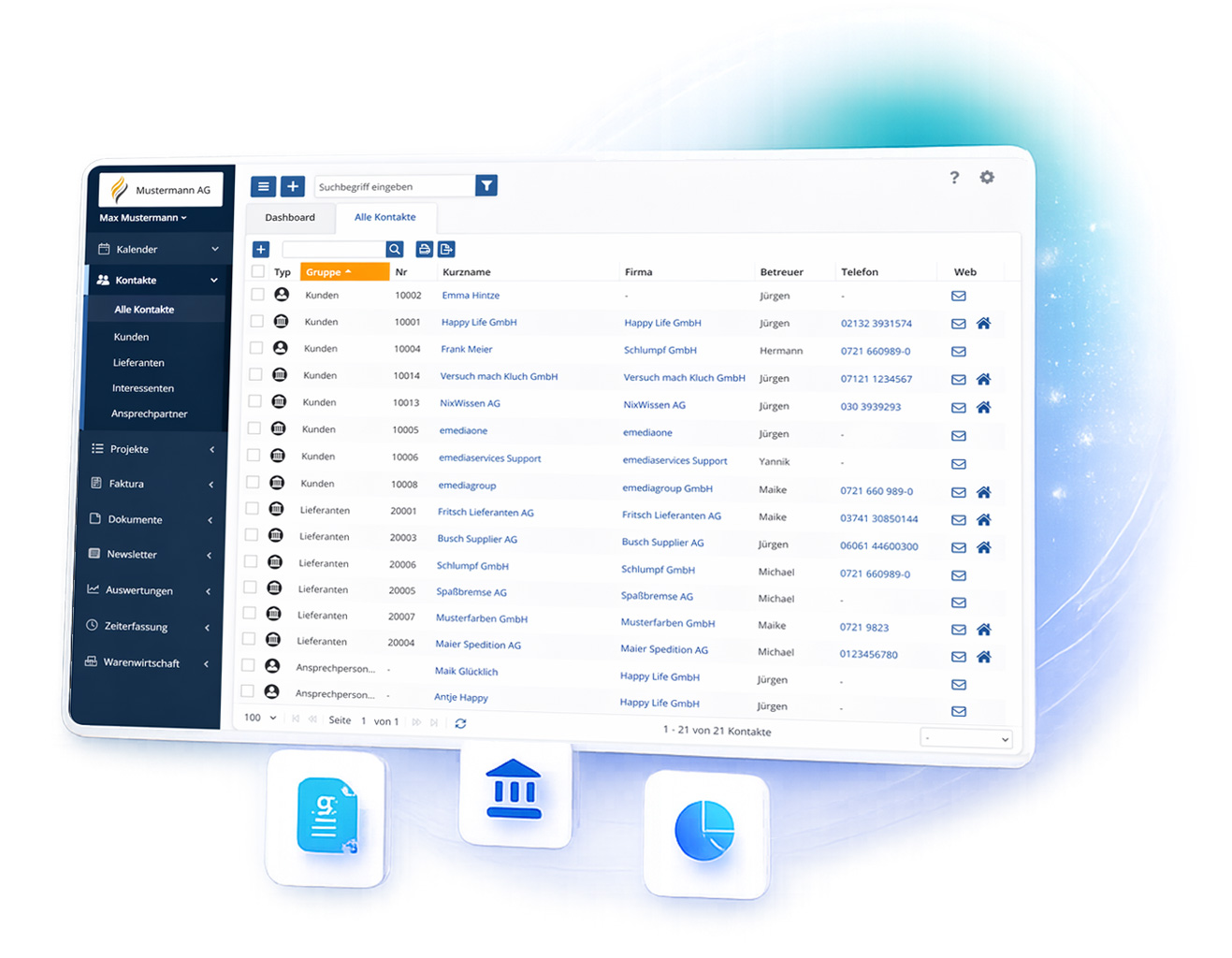 CRM und Vertrieb mit emediaone
