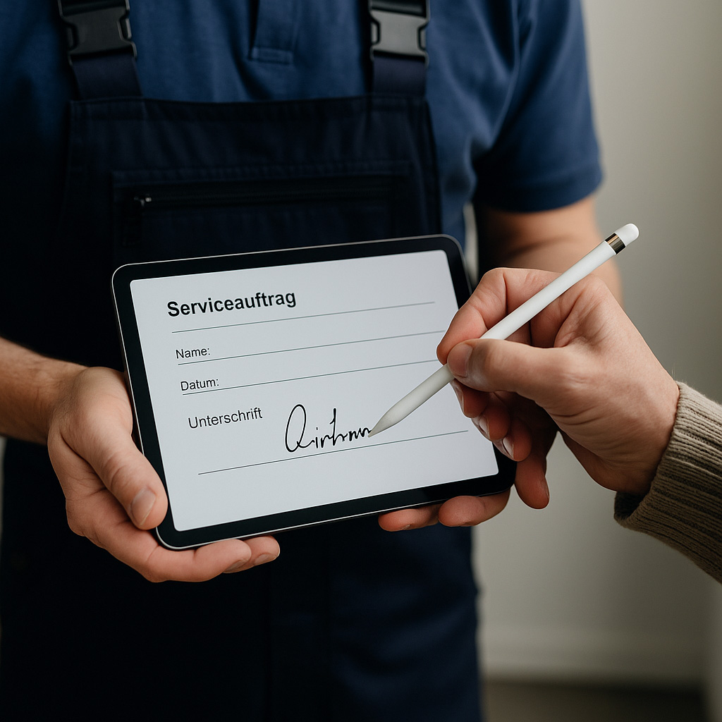 Digitale Unterschrift vor Ort