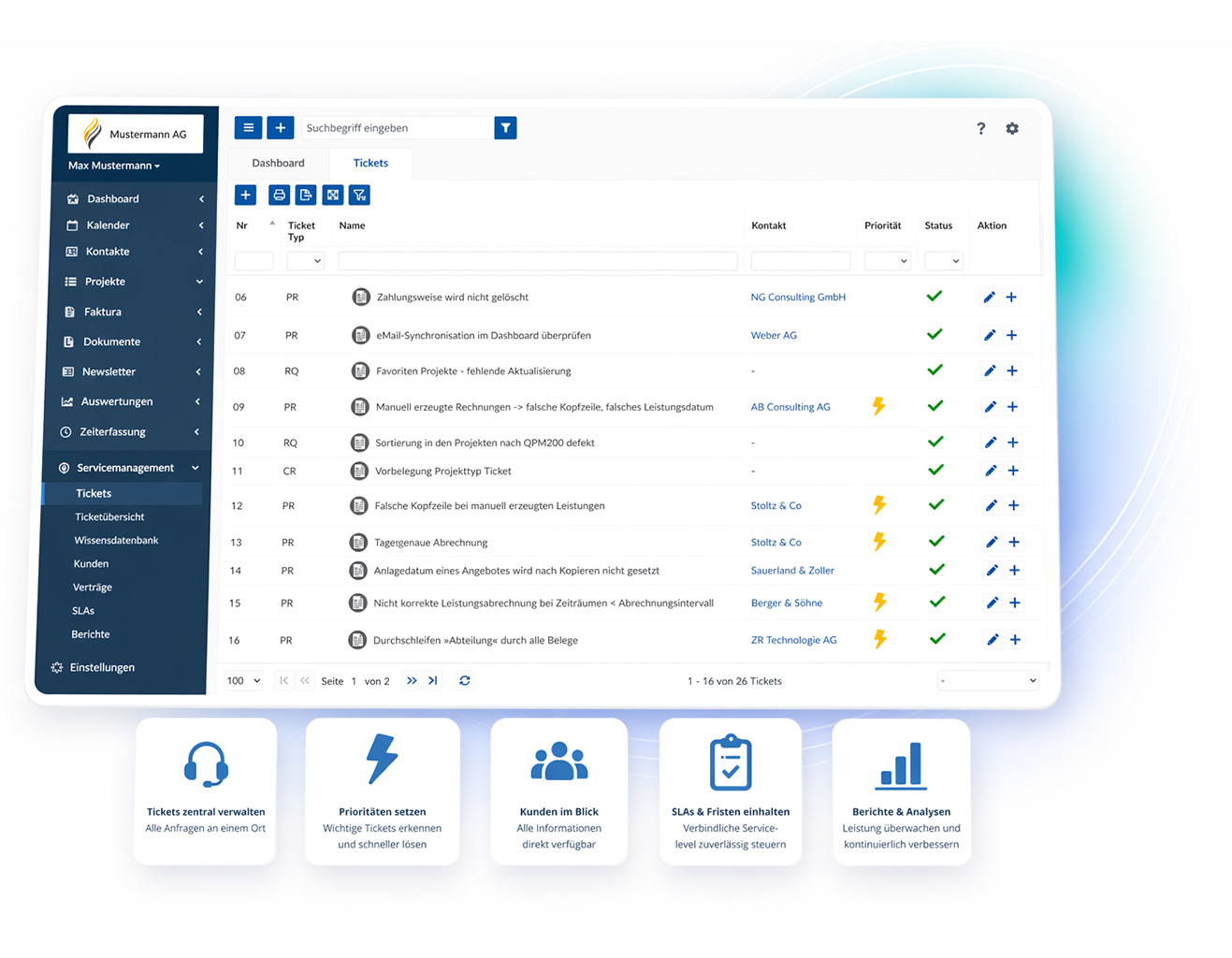 Servicemanagement mit emediaone